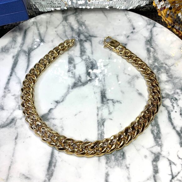 18K Gold Plated Cuban Link Chain 18in Long Strong Heavy Boxed Men Women Jewelry - Picture 5 of 9